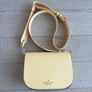 Kate Spade yellow saddlebag crossbody purse